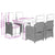 5 Piece Garden Dining Set with Cushions Beige Poly Rattan