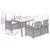 5 Piece Garden Dining Set with Cushions Black Poly Rattan