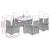 7 Piece Garden Dining Set with Cushions Black Poly Rattan