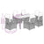 7 Piece Garden Dining Set with Cushions Black Poly Rattan