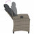 3 Piece Garden Dining Set with Cushions Grey Poly Rattan