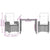 3 Piece Garden Dining Set with Cushions Grey Poly Rattan