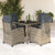 5 Piece Garden Dining Set with Cushions Grey Poly Rattan