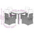 5 Piece Garden Dining Set with Cushions Black Poly Rattan
