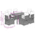 7 Piece Garden Dining Set with Cushions Black Poly Rattan