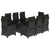 9 Piece Garden Dining Set with Cushions Black Poly Rattan