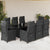 9 Piece Garden Dining Set with Cushions Black Poly Rattan