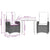 3 Piece Garden Dining Set with Cushions Black Poly Rattan