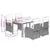 5 Piece Garden Dining Set with Cushions Black Poly Rattan