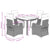 5 Piece Garden Dining Set with Cushions Grey Poly Rattan