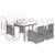 5 Piece Garden Dining Set with Cushions Grey Poly Rattan
