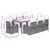9 Piece Garden Dining Set with Cushions Grey Poly Rattan
