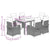 7 Piece Garden Dining Set with Cushions Black Poly Rattan