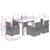 7 Piece Garden Dining Set with Cushions Black Poly Rattan