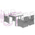 5 Piece Garden Dining Set with Cushions Grey Poly Rattan