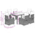 7 Piece Garden Dining Set with Cushions Grey Poly Rattan