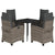 5 Piece Garden Dining Set with Cushions Grey Poly Rattan