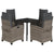 5 Piece Garden Dining Set with Cushions Grey Poly Rattan