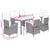 7 Piece Garden Dining Set with Cushions Black Poly Rattan