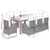 9 Piece Garden Dining Set with Cushions Grey Poly Rattan