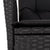 3 Piece Garden Dining Set with Cushions Black Poly Rattan