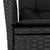 7 Piece Garden Dining Set with Cushions Black Poly Rattan