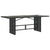 7 Piece Garden Dining Set with Cushions Black Poly Rattan
