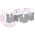 7 Piece Garden Dining Set with Cushions Grey Poly Rattan
