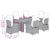 7 Piece Garden Dining Set with Cushions Black Poly Rattan