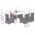 7 Piece Garden Dining Set with Cushions Black Poly Rattan