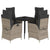5 Piece Garden Dining Set with Cushions Grey Poly Rattan