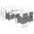 5 Piece Garden Dining Set with Cushions Grey Poly Rattan