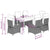 7 Piece Garden Dining Set with Cushions Grey Poly Rattan