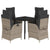 5 Piece Garden Dining Set with Cushions Grey Poly Rattan