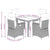 5 Piece Garden Dining Set with Cushions Black Poly Rattan