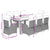 9 Piece Garden Dining Set with Cushions Grey Poly Rattan