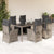 9 Piece Garden Dining Set with Cushions Grey Poly Rattan