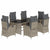 7 Piece Garden Dining Set with Cushions Grey Poly Rattan
