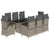 9 Piece Garden Dining Set with Cushions Grey Poly Rattan