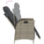 7 Piece Garden Dining Set with Cushions Grey Poly Rattan