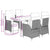 5 Piece Garden Dining Set with Cushions Grey Poly Rattan