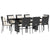 9 Piece Garden Dining Set with Cushions Black Poly Rattan