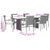 7 Piece Garden Dining Set with Cushions Grey Poly Rattan