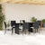 7 Piece Garden Dining Set with Cushions Black Poly Rattan