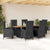 7 Piece Garden Dining Set with Cushions Black Poly Rattan