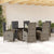 7 Piece Garden Dining Set with Cushions Grey Poly Rattan