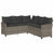 6 Piece Garden Sofa Set with Cushions L-shaped Grey Poly Rattan