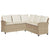 6 Piece Garden Sofa Set with Cushions L-shaped Beige Poly Rattan