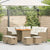 6 Piece Garden Sofa Set with Cushions L-shaped Beige Poly Rattan