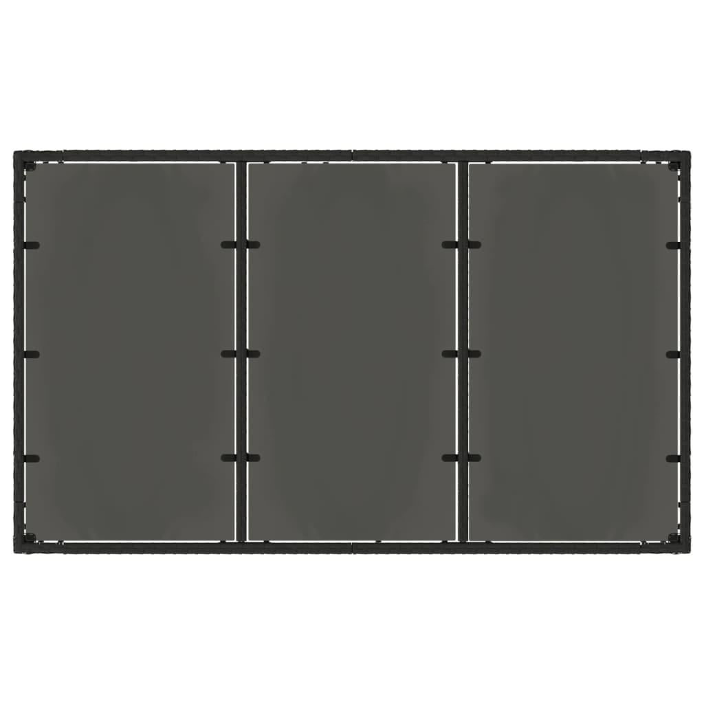 Garden Table with Glass Top Black 150x90x75 cm Poly Rattan